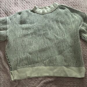 Striped aerie sweater sage and ivory